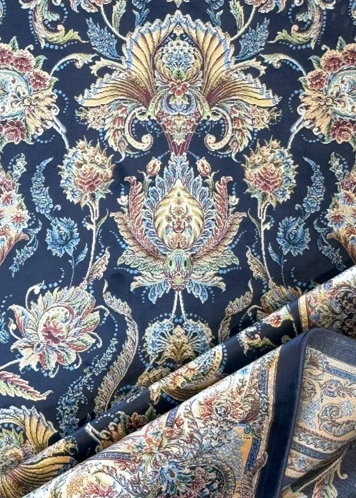 Navy Blue and Blue Persian Rug Afshan Pattern 4 x 6 - Image 3