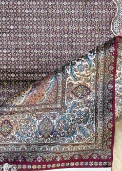 Red and Beige Persian Rug Fish Pattern 4 x 6 - Image 4
