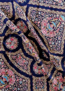 Blue and Pink Persian Rug Thousand Flowers Pattern 7 x 7 - Image 10