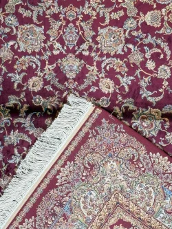 Red and Beige Persian Rug Shah Abbasi Pattern 4 x 6 - Image 6