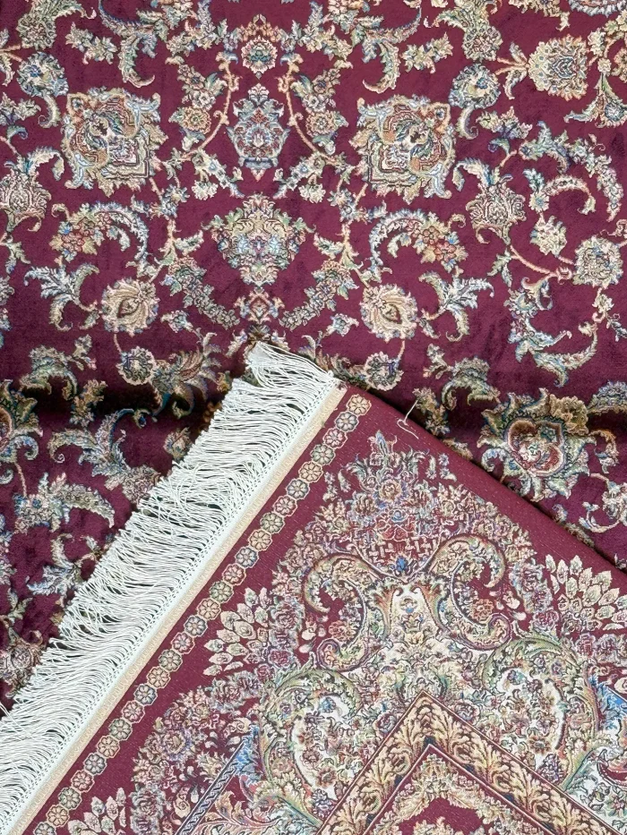 Red and Beige Persian Rug Shah Abbasi Pattern 4 x 6 - Image 6