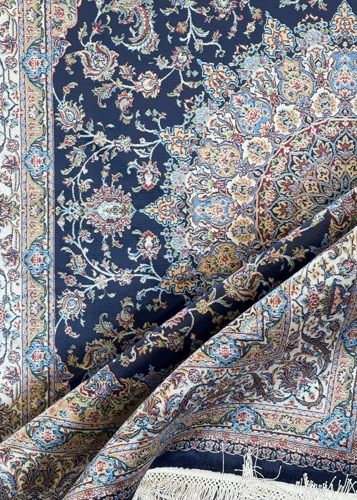 Navy Blue and Blue Persian Rug Heaven Pattern 4 x 6 - Image 5