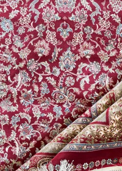Red and Beige Persian Rug Shah Abbasi Pattern 5 x 5 - Image 5