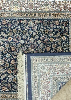 Navy Blue and Blue Persian Rug Afshan Pattern 5 x 5 - Image 4