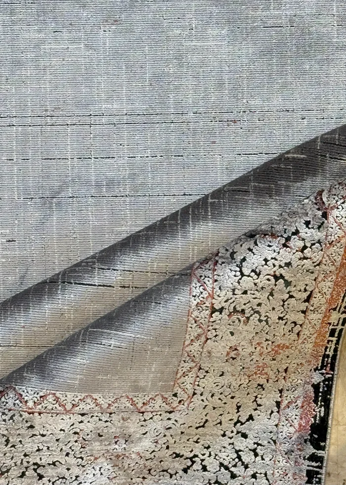 Gray and Black Persian Rug Frame Pattern 4 x 6 - Image 4
