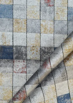 Blue and Gray Persian Rug Pixel Pattern 4 x 6 - Image 5