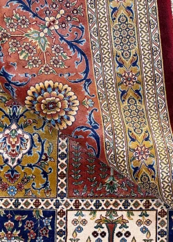 Red and Brown Persian Rug Tile Pattern 7 x 9 - Image 3