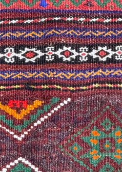 Red and Purple Persian Kilim Shahsavan Pattern 7 x 9 - Image 3