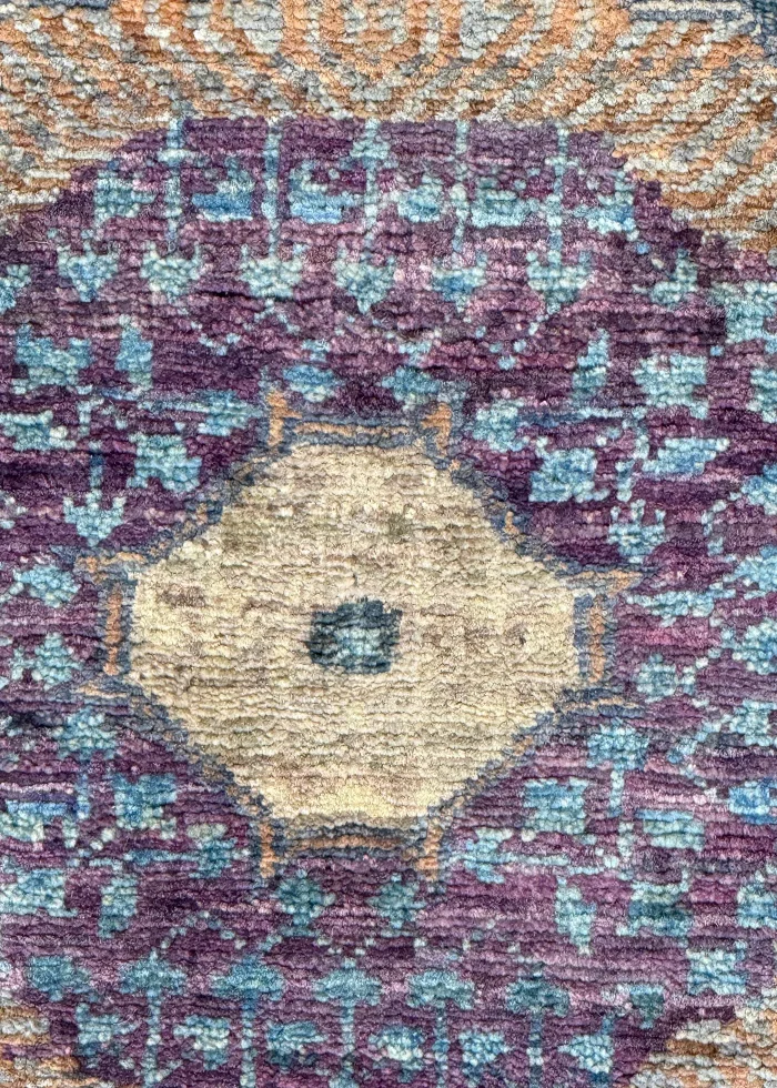 Gray and Purple Wool Persian Rug Tabriz Pattern 4 x 6 - Image 7