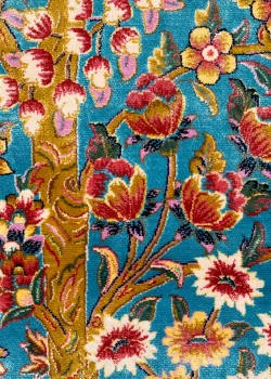 Blue and Beige Persian Rug Bird Garden Pattern 3 x 5 - Image 5