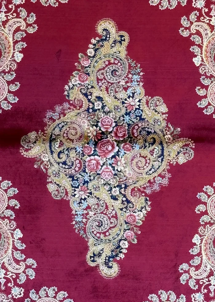 Red and Pink Persian Rug Paisley Pattern 3 x 5 - Image 2
