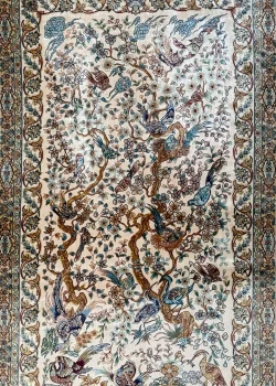 Red and Pink Persian Rug Paisley Pattern 4 x 6 - Image 3
