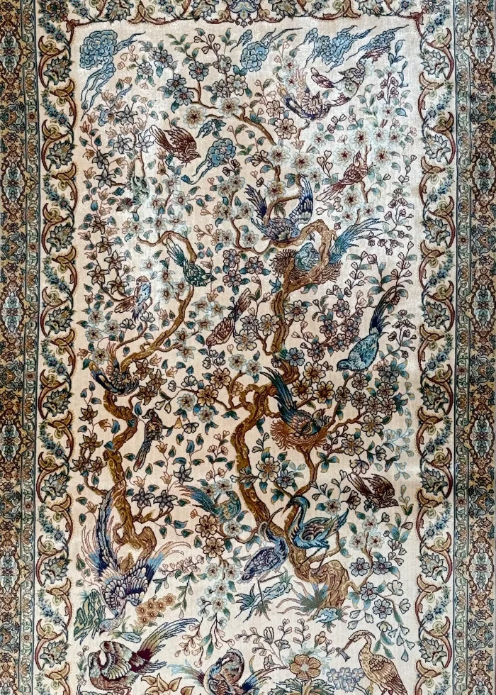 Red and Pink Persian Rug Paisley Pattern 4 x 6 - Image 3