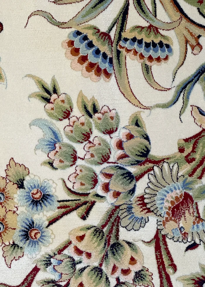 Beige and Pink Persian Rug Hunting Pattern 7 x 9 - Image 3