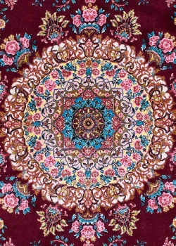 Red and Pink Persian Rug Rose Pattern 3 x 4 - Image 4