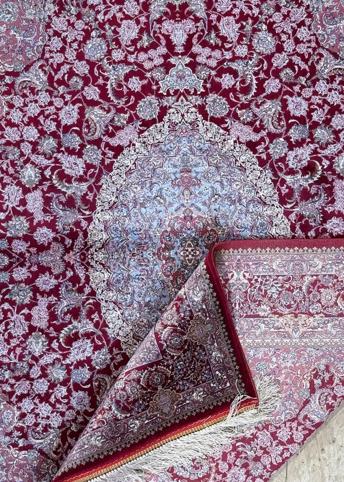 Red and White Persian Rug Shah Abbasi Pattern 4 x 6 - Image 2