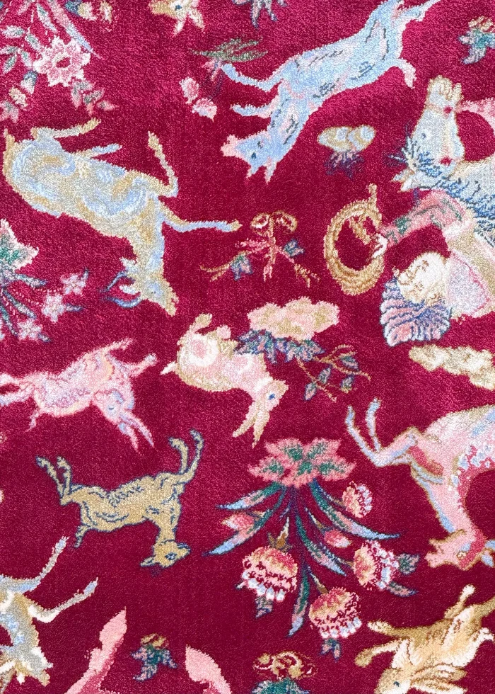 Pink and Red Persian Rug Hunting Pattern 3 x 5 - Image 3