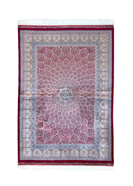 Red and Blue Persian Rug Vanda Pattern 5 x 8
