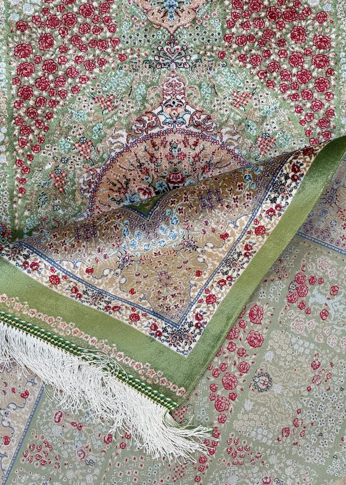 Green and Red Persian Rug Tile Pattern 4 x 6 - Image 4