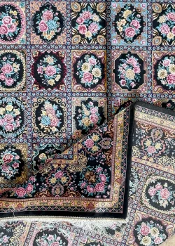 Black and Pink Persian Rug Tile Pattern 4 x 6 - Image 7