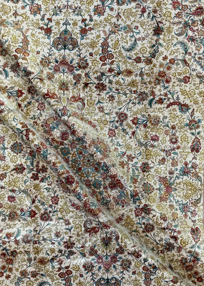 Beige and Red Peesian Rug Shah Abbasi Pattern 7 x 9 - Image 4