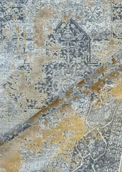 Gray and Gold Persian Rug Dawn Pattern 7 x 9 - Image 3