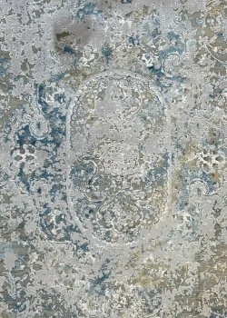 Gray and Blue Persian Rug Dawn Pattern 7 x 9 - Image 2