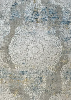 Gray and Blue Persian Rug Ziba Pattern 7 x 9 - Image 2