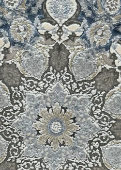 Gray and Beige Persian Rug Faraz Pattern 7 x 9 - Image 4