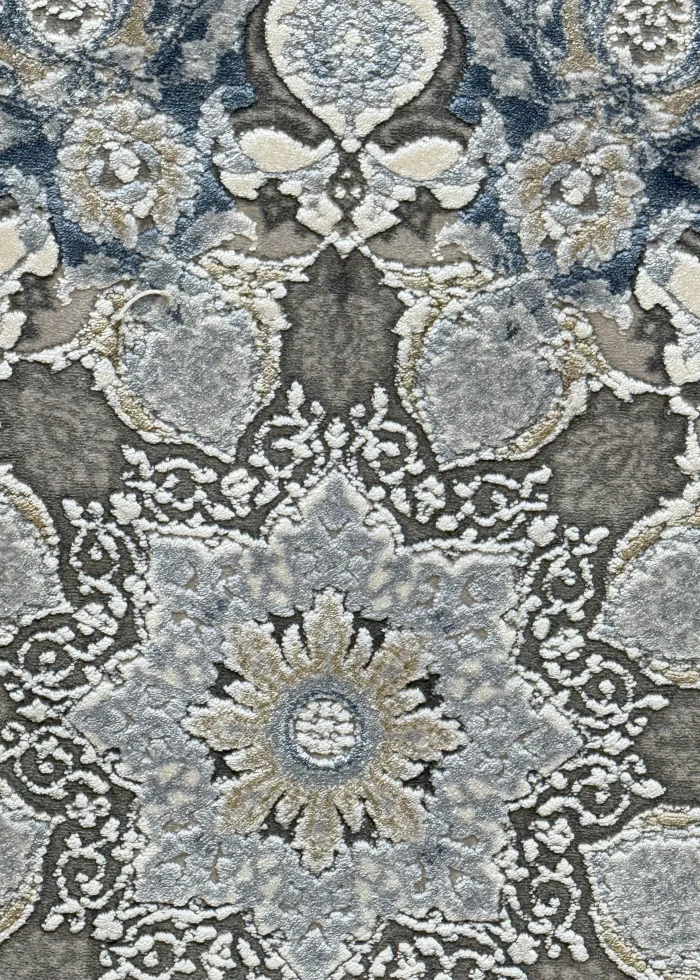 Gray and Beige Persian Rug Faraz Pattern 7 x 9 - Image 4