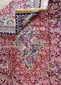 Red and Pink Persian Rug Paisley Pattern 7 x 9 - Image 4