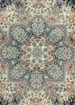 Blue and Beige Persian Rug Toranj Pattern 7 x 7 - Image 3