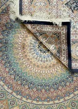 Blue and Black Persian Rug Elham Pattern 7 x 7 - Image 3