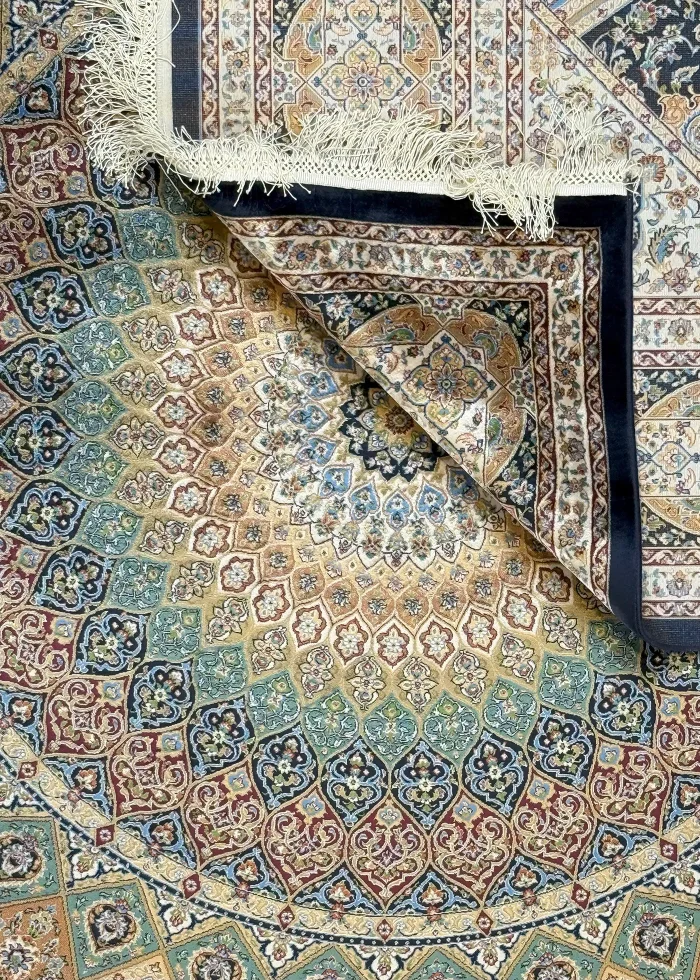 Blue and Black Persian Rug Elham Pattern 7 x 7 - Image 3