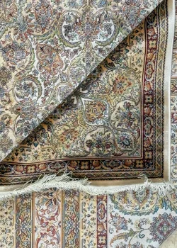 Beige and White Persian Rug Mahoor Pattern 7 x 7 - Image 2