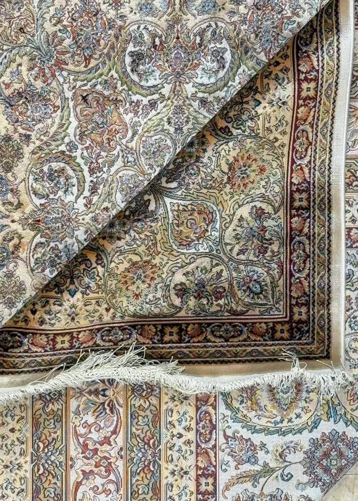 Beige and White Persian Rug Mahoor Pattern 7 x 7 - Image 2