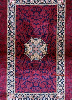 Red and Blue Persian Rug Whisper Pattern 3 x 5 - Image 2