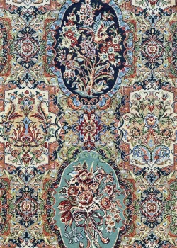 Green and Gold Persian Rug Tile Pattern 4 x 6 - Image 3
