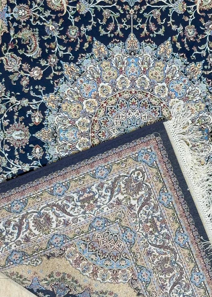 Navy Blue and Blue Persian Rug Heaven Pattern 4 x 6 - Image 6