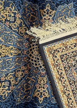 Blue and Beige Persian Rug Faraz Pattern 4 x 6 - Image 5