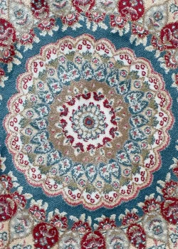 Gray and Blue Round Persian Rug Vanda Pattern 5 x 5 - Image 6