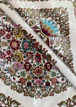 Beige and Pink Persian Rug Thousand Flowers Pattern 7 x 7 - Image 4