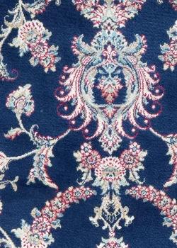 Navy Blue and Blue Round Persian Rug Afshan Pattern 5 x 5 - Image 2