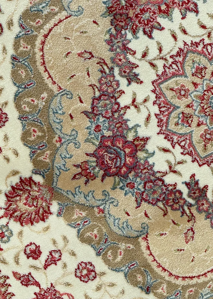 Blue and White Round Persian Rug Heaven Pattern 5 x 5 - Image 3
