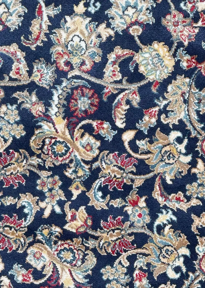 Navy Blue and Blue Persian Rug Afshan Pattern 5 x 5 - Image 3