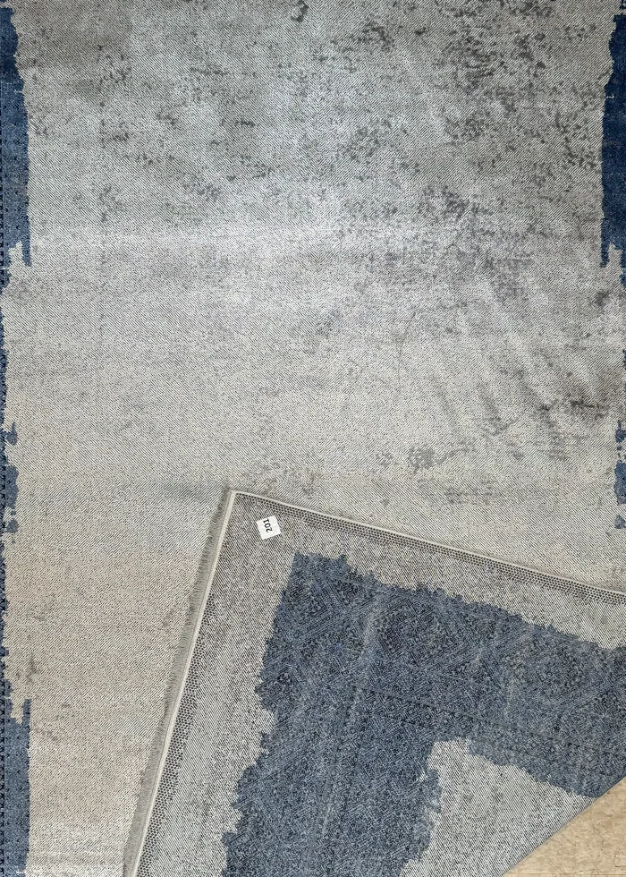 Blue and Gray Persian Rug Frame Pattern 7 x 9 - Image 3