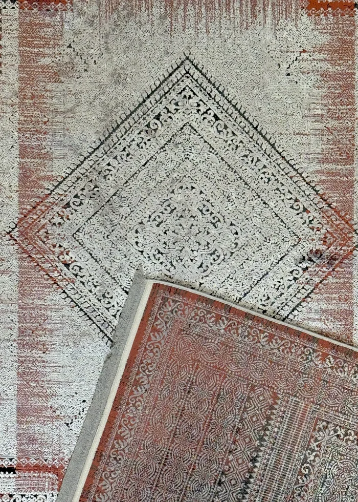 Gray and Red Persian Rug Ash Pattern 7 x 9 - Image 7