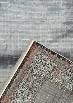 Gray and Black Persian Rug Frame Pattern 4 x 6 - Image 3