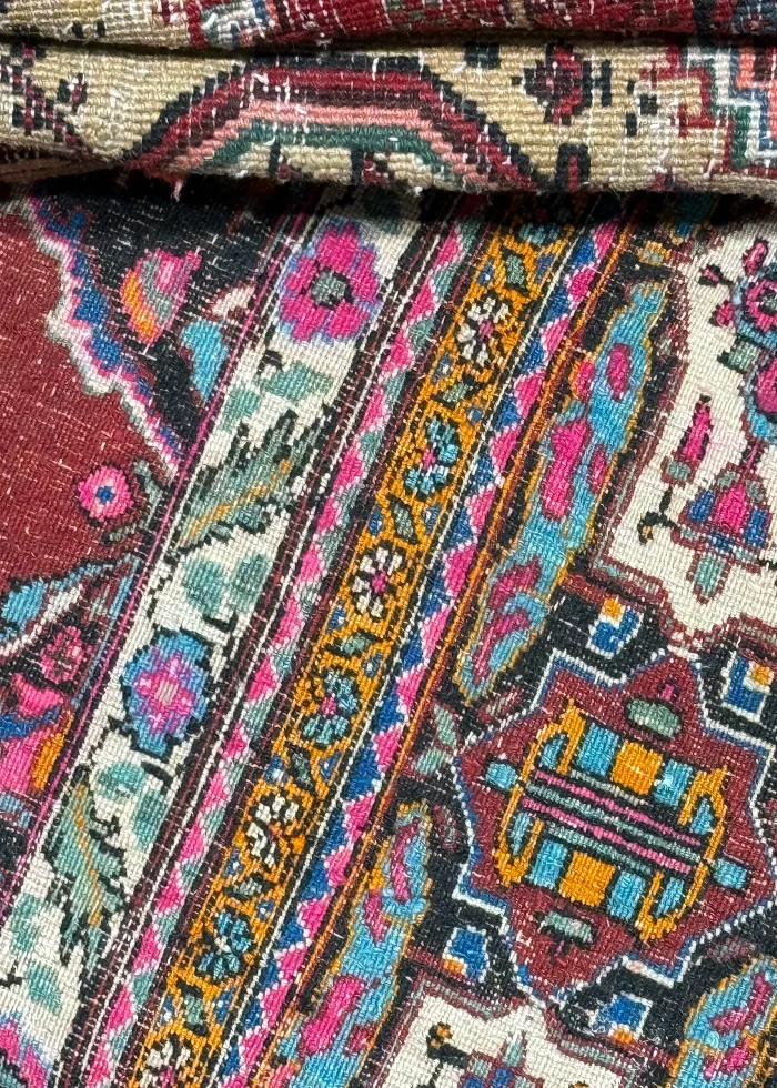 Blue and Orange Wool Persian Rug Qashqai Pattern 8 x 10 - Image 5