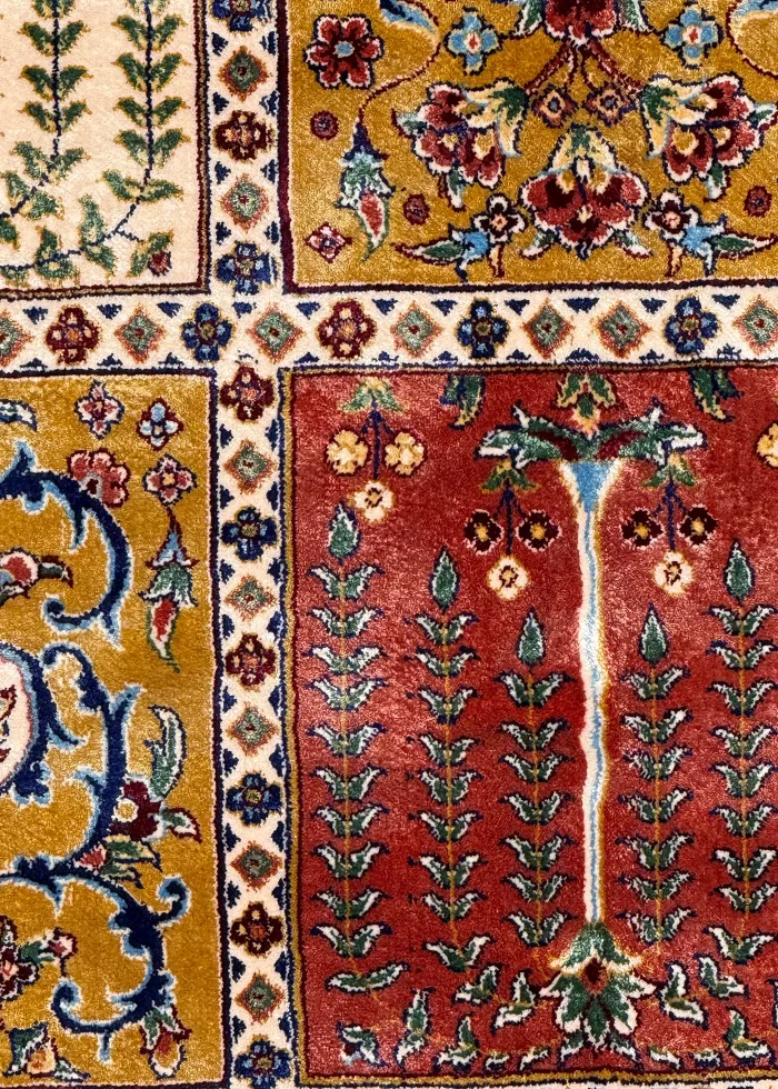 Red and Brown Persian Rug Tile Pattern 7 x 9 - Image 7